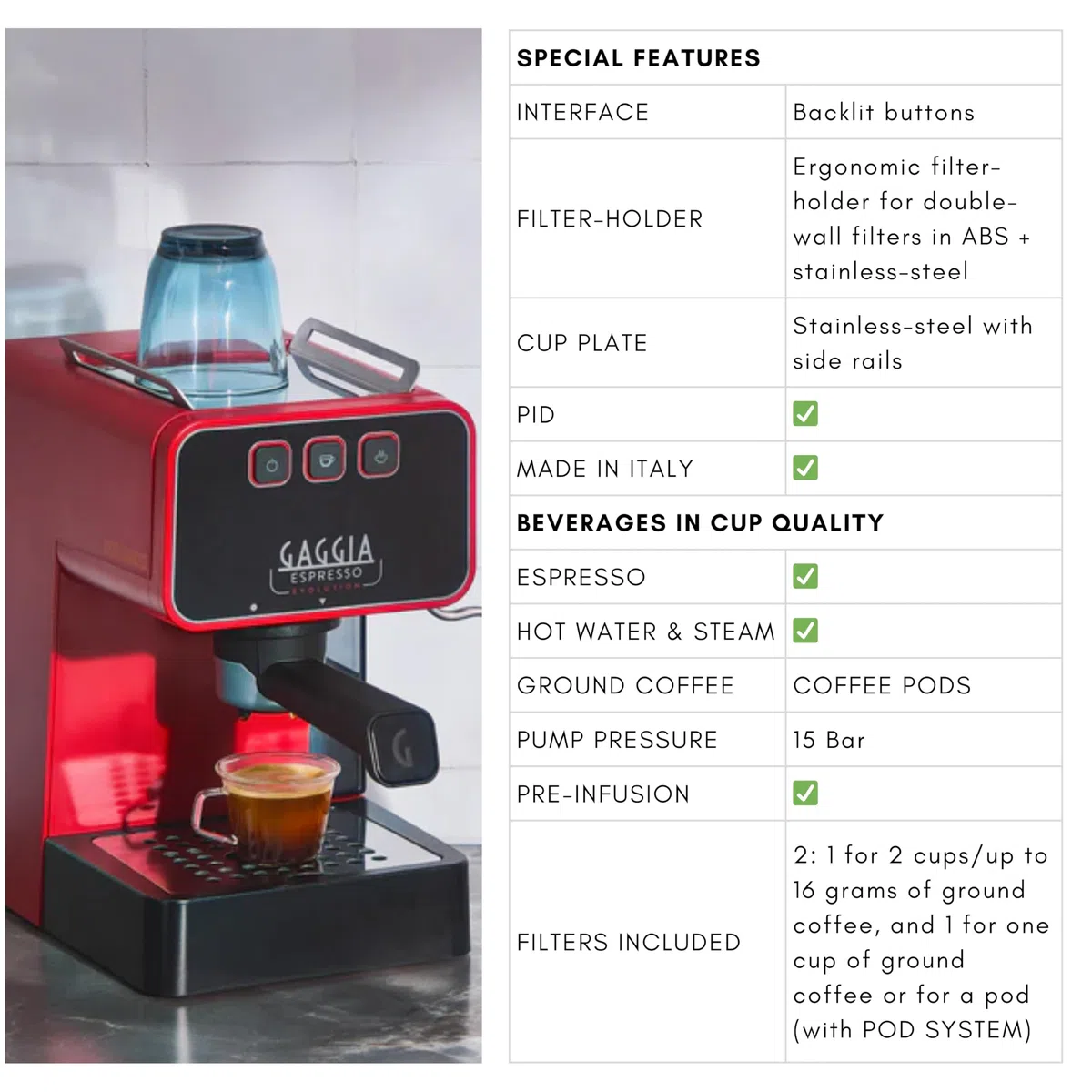Philips Coffeemachine Gaggia Espresso Evolution red (EG2115 03)