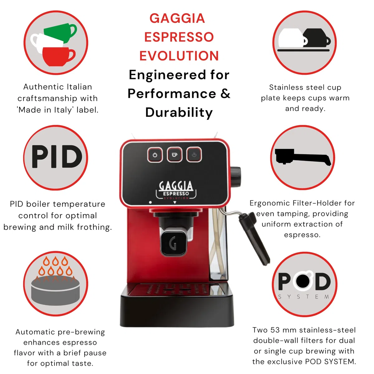Philips Coffeemachine Gaggia Espresso Evolution red (EG2115 03)