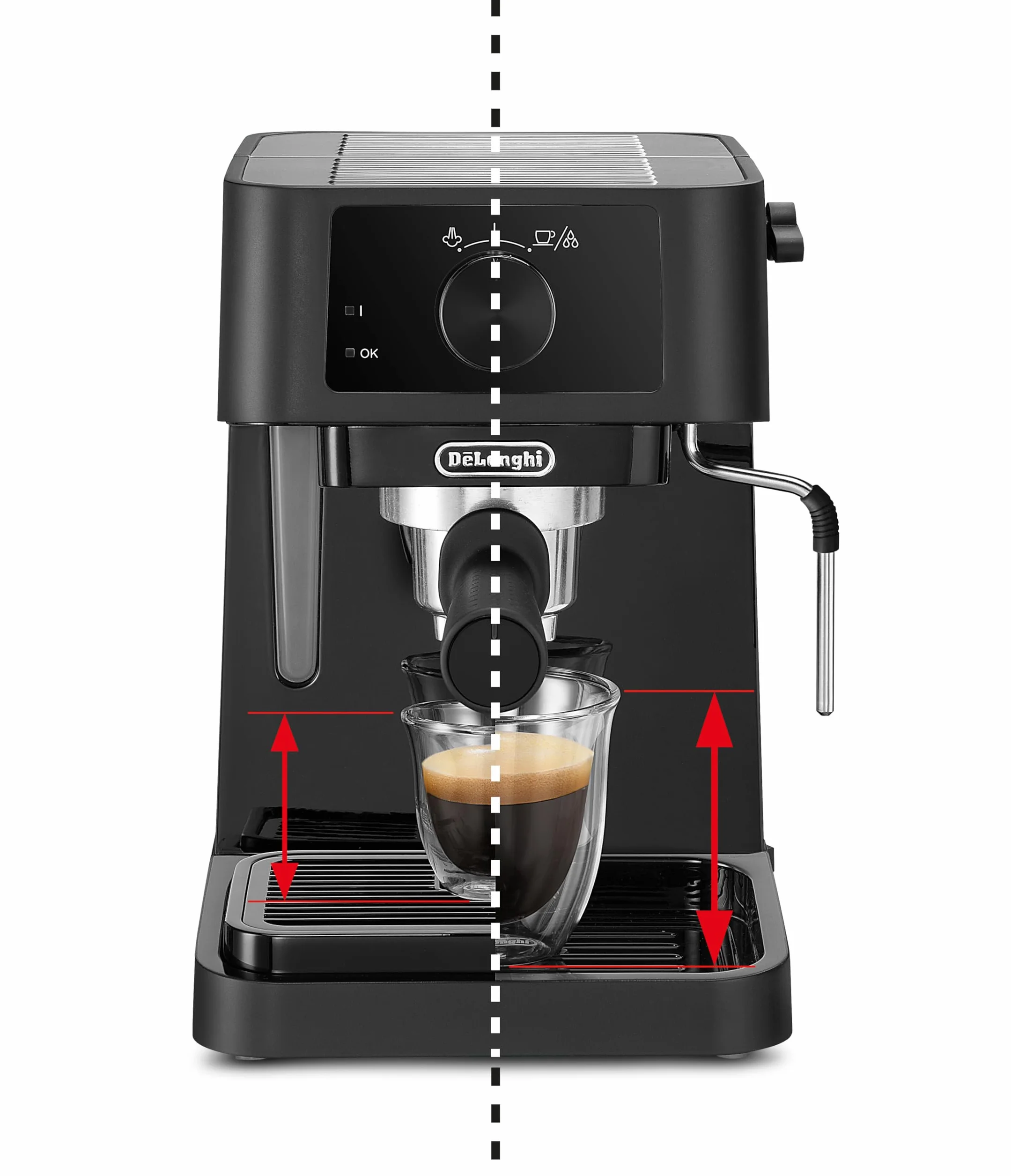 De'Longhi Stilosa EC230.BK, Machine à Expresso avec Bar Barista, Cafetière et Machine à Cappuccino, Noir, 1100 W